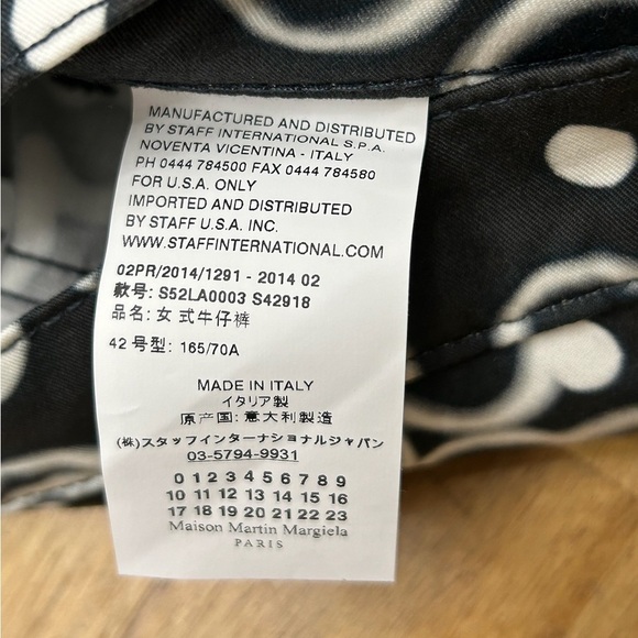 Maison Martin Margiela MM6 Geometric Circles Black White Skinny Pants IT42 US 6 - Picture 7 of 13